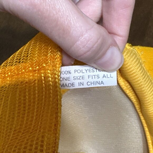 Vintage Bass Fishing Hat Snapback Trucker Cap Mens USA‎ 80s Retro Dad Yellow - Picture 10 of 10